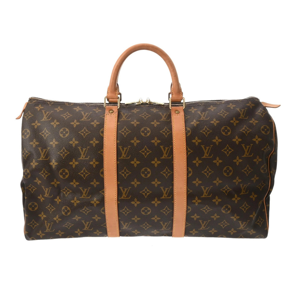 LOUIS VUITTON Monogram Keepall Brown Canvas Boston Bag